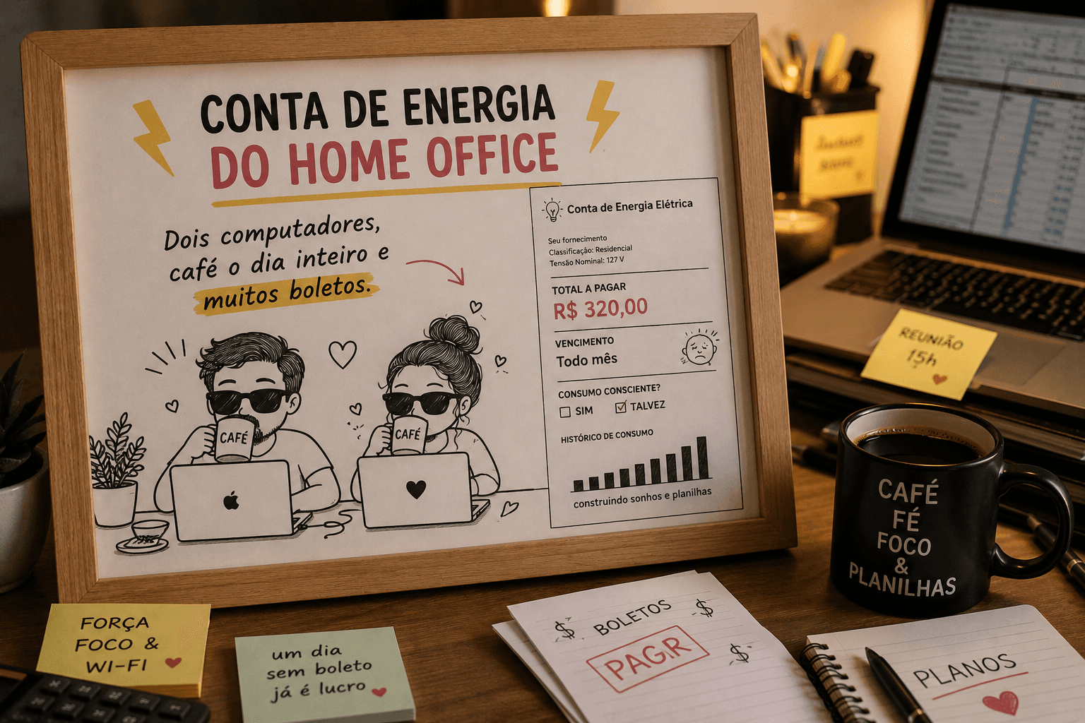 Conta de energia do home office