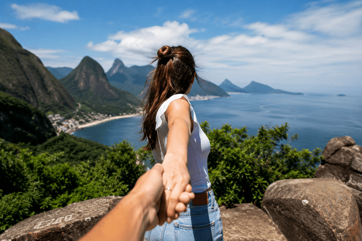 Passeios aleatórios de mãos dadas